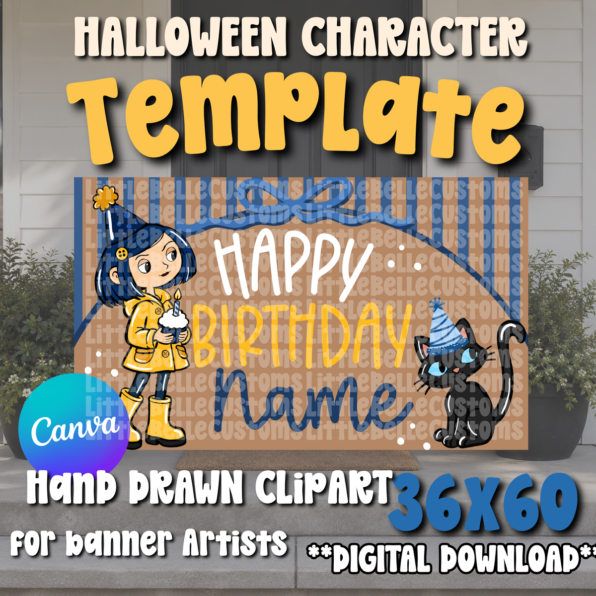 Coraline Painted Banner TEMPLATE LINK FOR BANNER ARTISTS| Digital Download