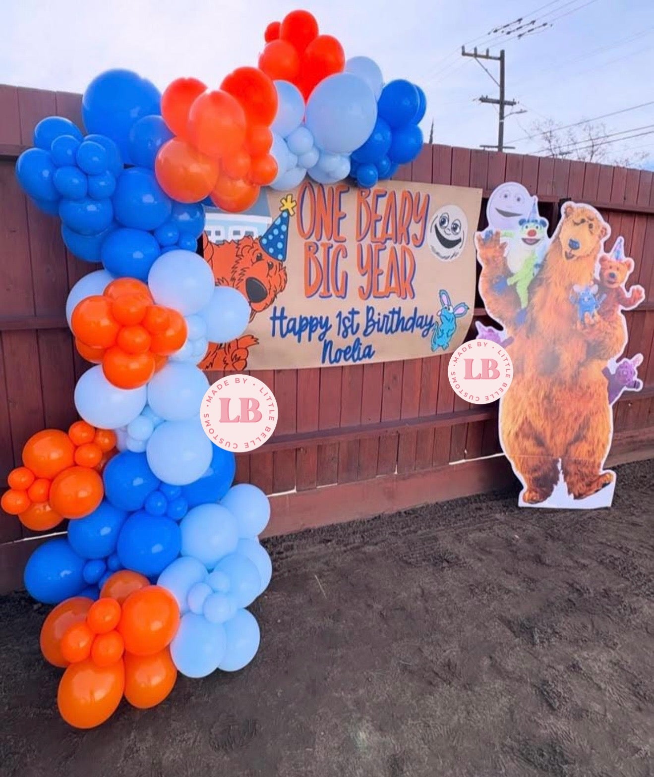 Bear in the Big Blue House inspired First Birthday Birthday Banner