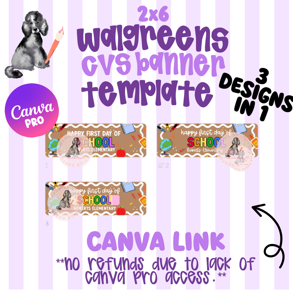 FIRST DAY OF SCHOOL | Walgreens Banner Template Digital Download
