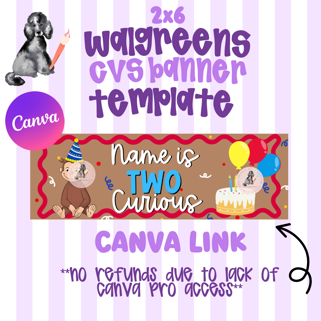 Two Curious Walgreens Banner | Template Digital Download