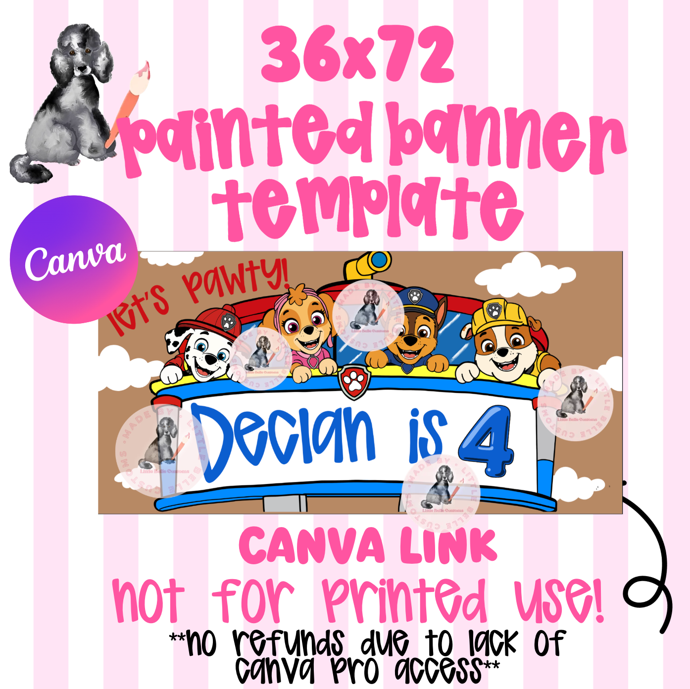 Paw Patrol Painted Banner TEMPLATE LINK FOR BANNER ARTISTS| Template Digital Download