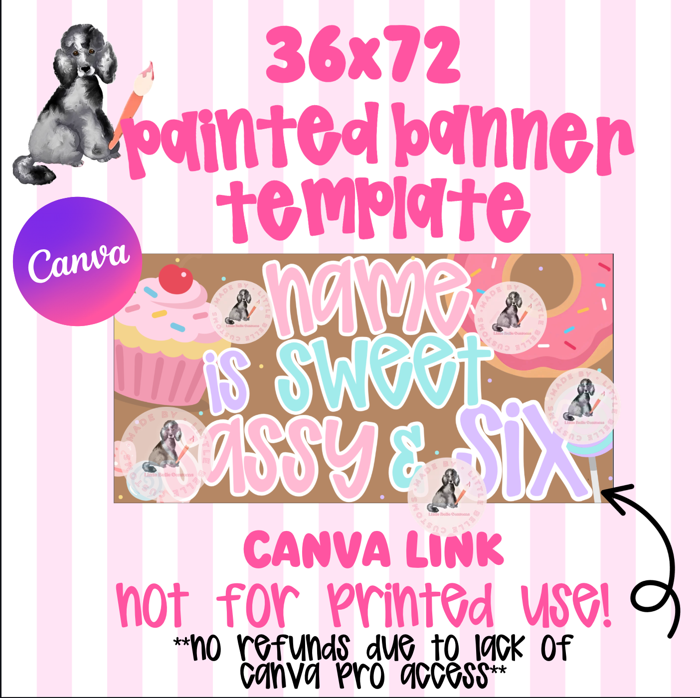 SWEET SASSY & SIX Painted Banner TEMPLATE LINK FOR BANNER ARTISTS| Template Digital Download