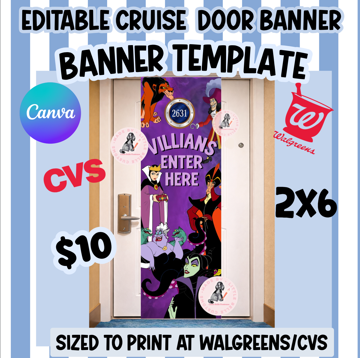 VILLIANS CRUISE DOOR BANNER | Walgreens Banner Template | Digital Download