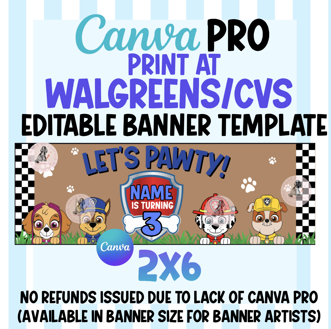 Paw Patrol Birthday CVS/Walgreens Banner| Walgreens Template Digital Download