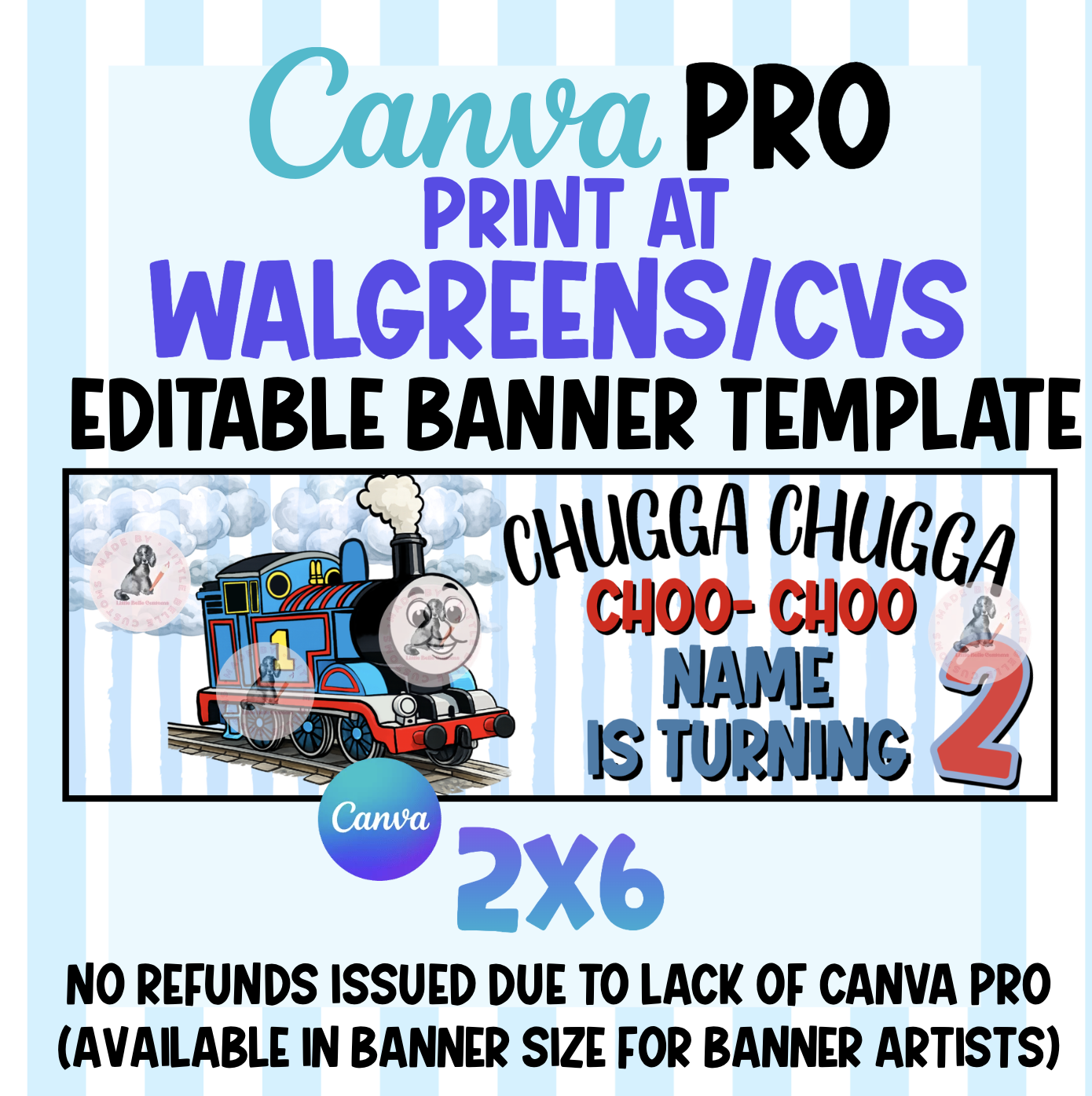 Chugga Chugga Choo Choo Thomas the Train Second 2nd Birthday CVS/Walgreens Banner| Walgreens Template Digital Download