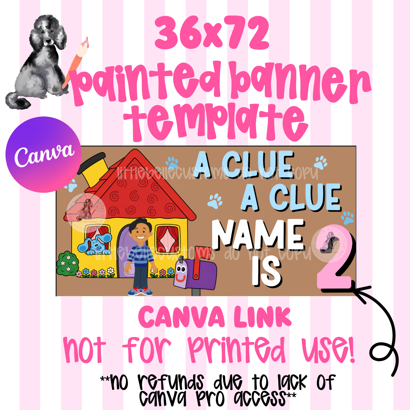 Blue's Clues Painted Banner TEMPLATE LINK FOR BANNER ARTISTS| Digital Download