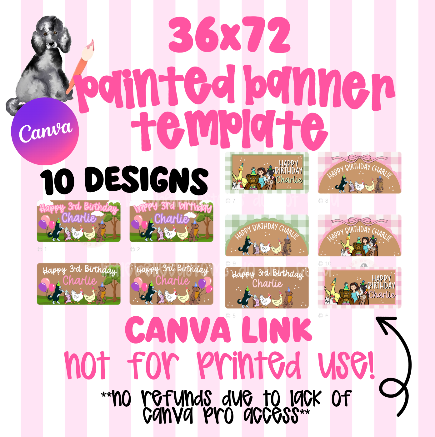 Little Bear Painted Banner (10 Designs) TEMPLATE LINK FOR BANNER ARTISTS| Digital Download