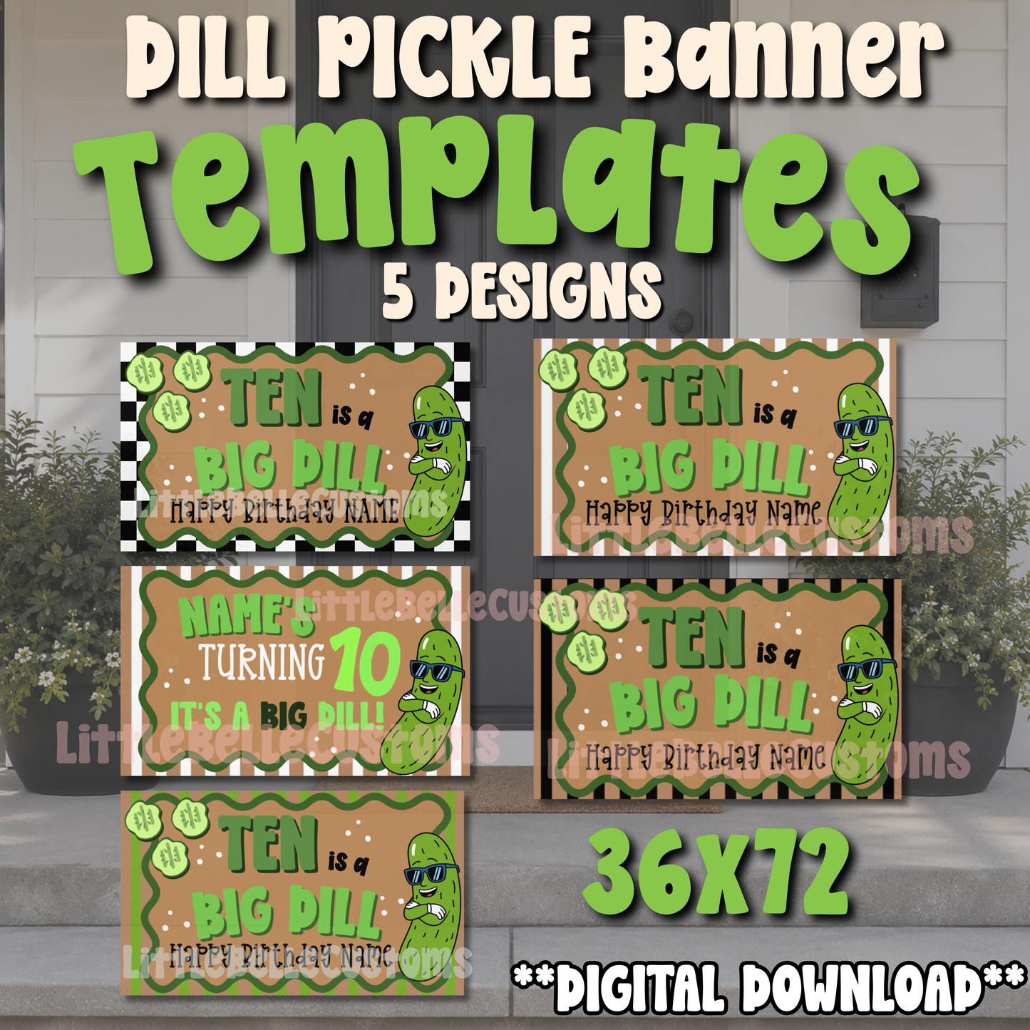 BIG DILL PICKLE BIRTHDAY Painted Banner TEMPLATE LINK FOR BANNER ARTISTS|  Digital Download