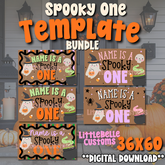 Spooky ONE  BUNDLE Painted Banner TEMPLATE LINK FOR BANNER ARTISTS|  Digital Download