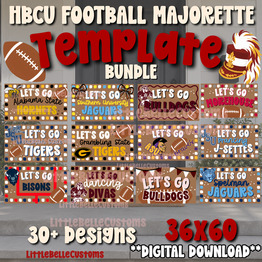 HBCU MAJORETTE COLLEGE FOOTBALL TAILGATE  Painted Banner TEMPLATE LINK FOR BANNER ARTISTS|  Digital Download