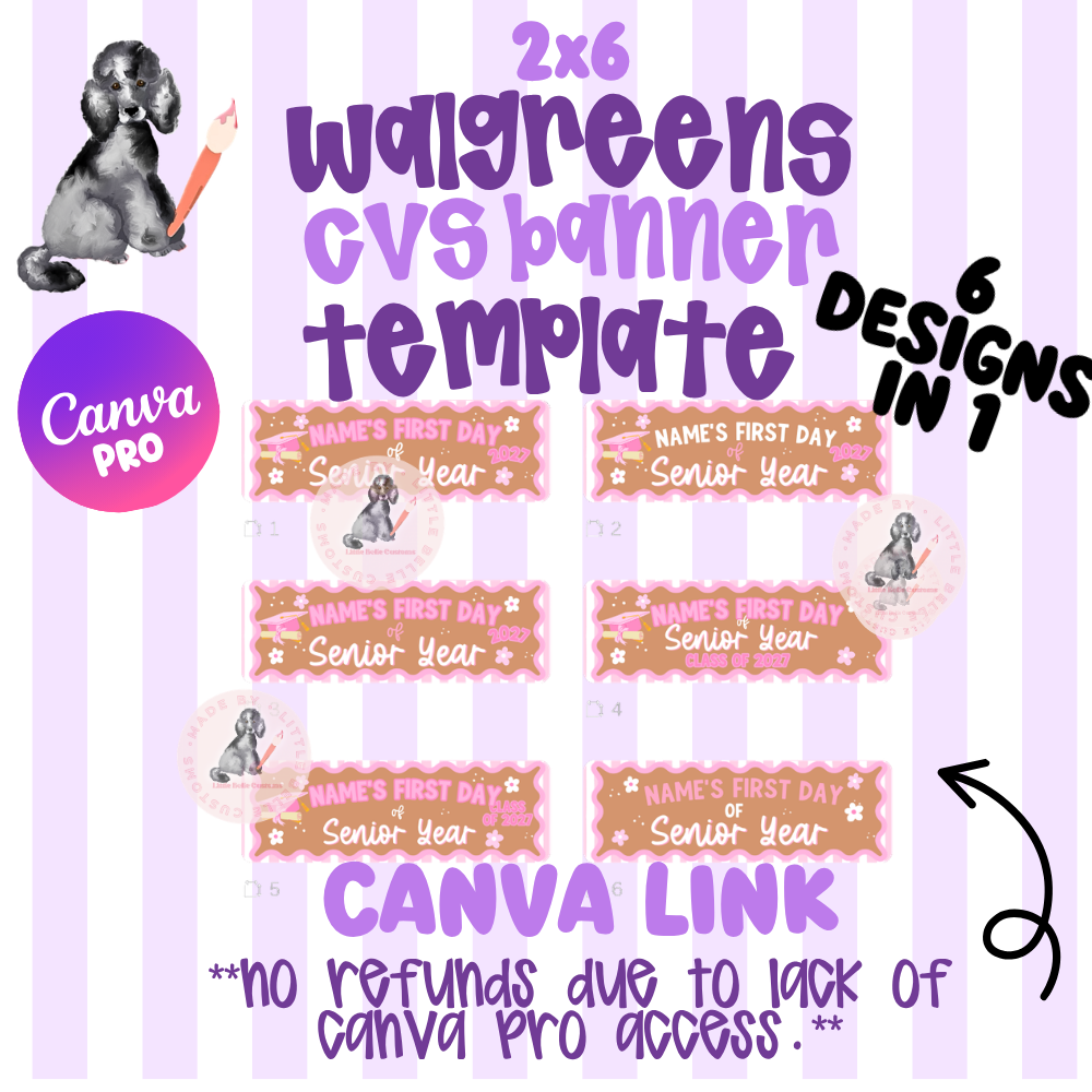 FIRST DAY OF SENIOR YEAR/SCHOOL (GRADE FULLY EDITABLE) | Walgreens Template Digital Download