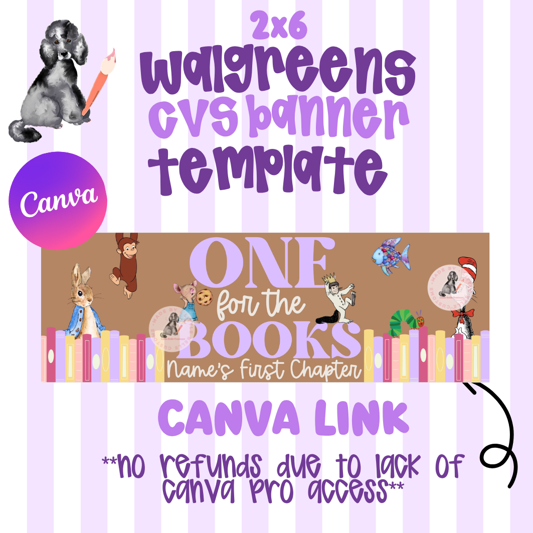 One for the Books Walgreens/CVS Banner |  Template Digital Download