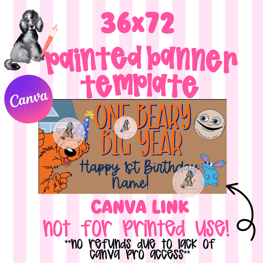 One Beary Big Year Template Digital Download