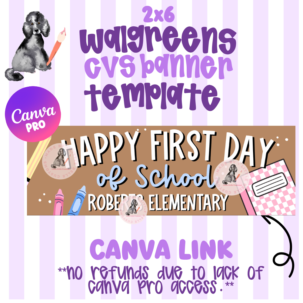 HAPPY FIRST DAY OF SCHOOL  | Walgreens Banner Template Digital Download