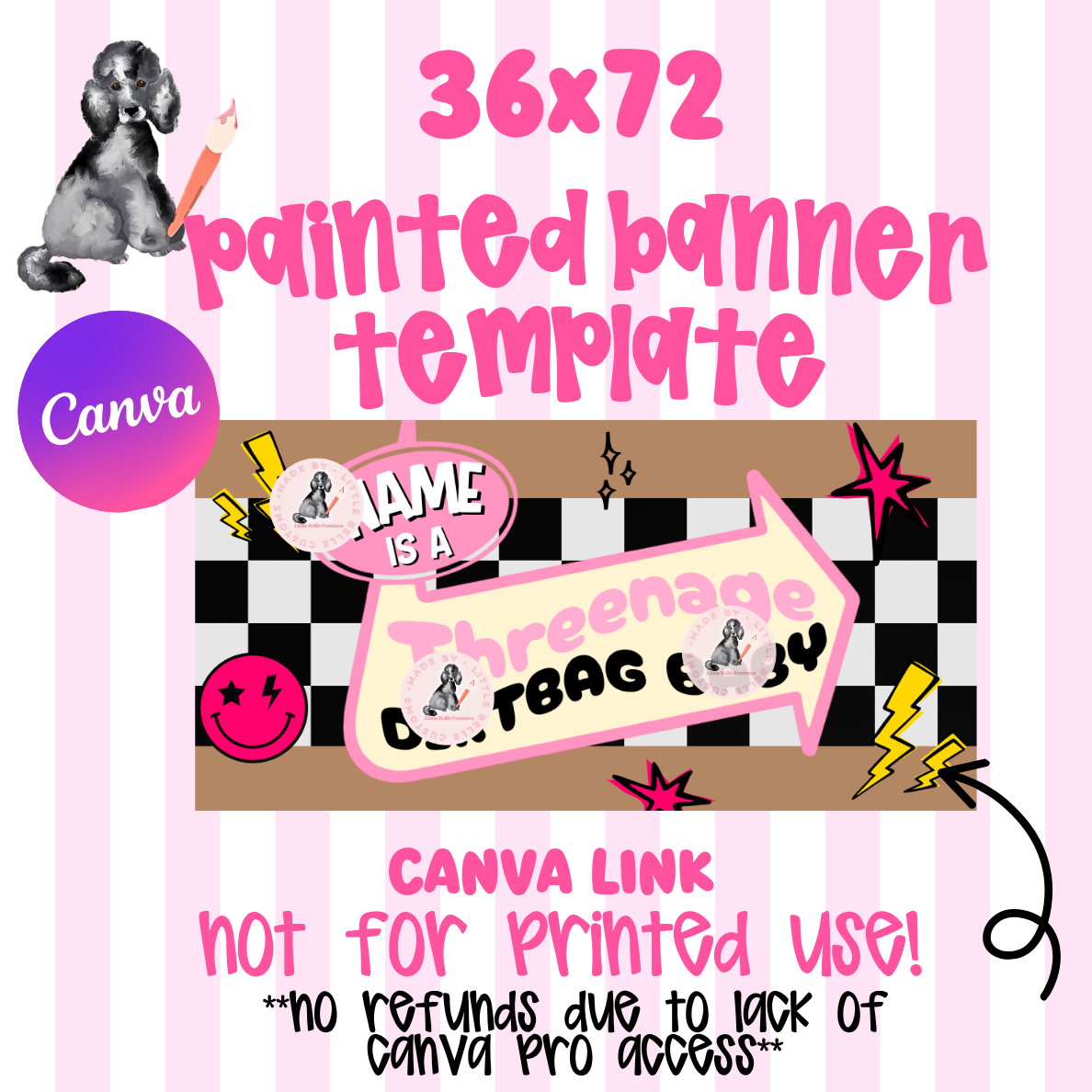 Threenage Dirtbag Baby Template Digital Download