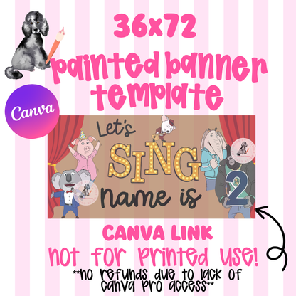 Let's Sing! Second Birthday| Template Digital Download