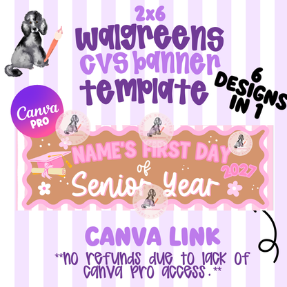 FIRST DAY OF SENIOR YEAR/SCHOOL (GRADE FULLY EDITABLE) | Walgreens Template Digital Download