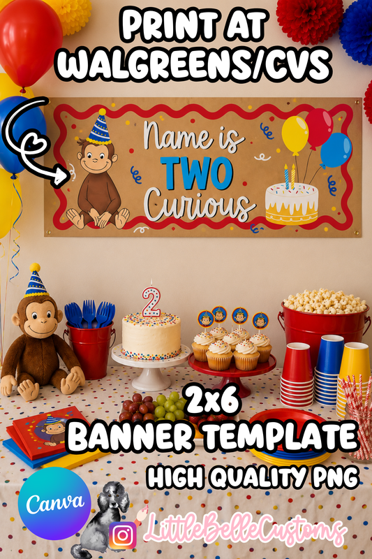 Two Curious Walgreens Banner |  Template Digital Download