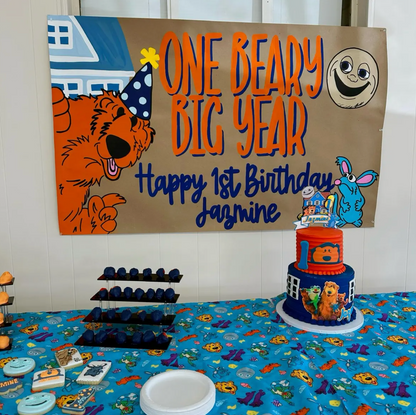 Bear in the Big Blue House inspired First Birthday Birthday Banner