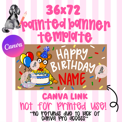 Arthur Painted Banner | Template Digital Download