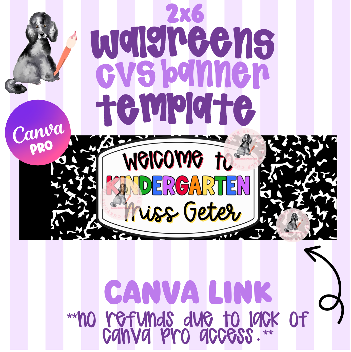 COMPOSITION NOTEBOOK TEACHER CLASSROOM BANNER | Walgreens Banner Template (GRADE IS CUSTOMIZABLE) Digital Download (Copy)