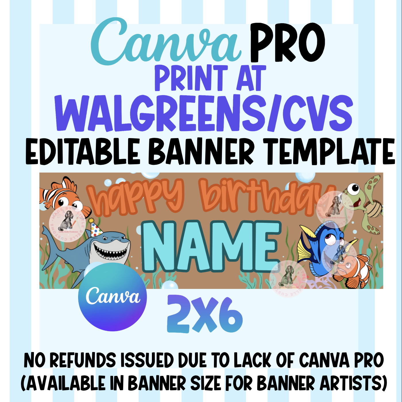 Finding Nemo Banner  ( 7 DESIGNS IN ONE ) | Walgreens/CVS  Template Digital Download