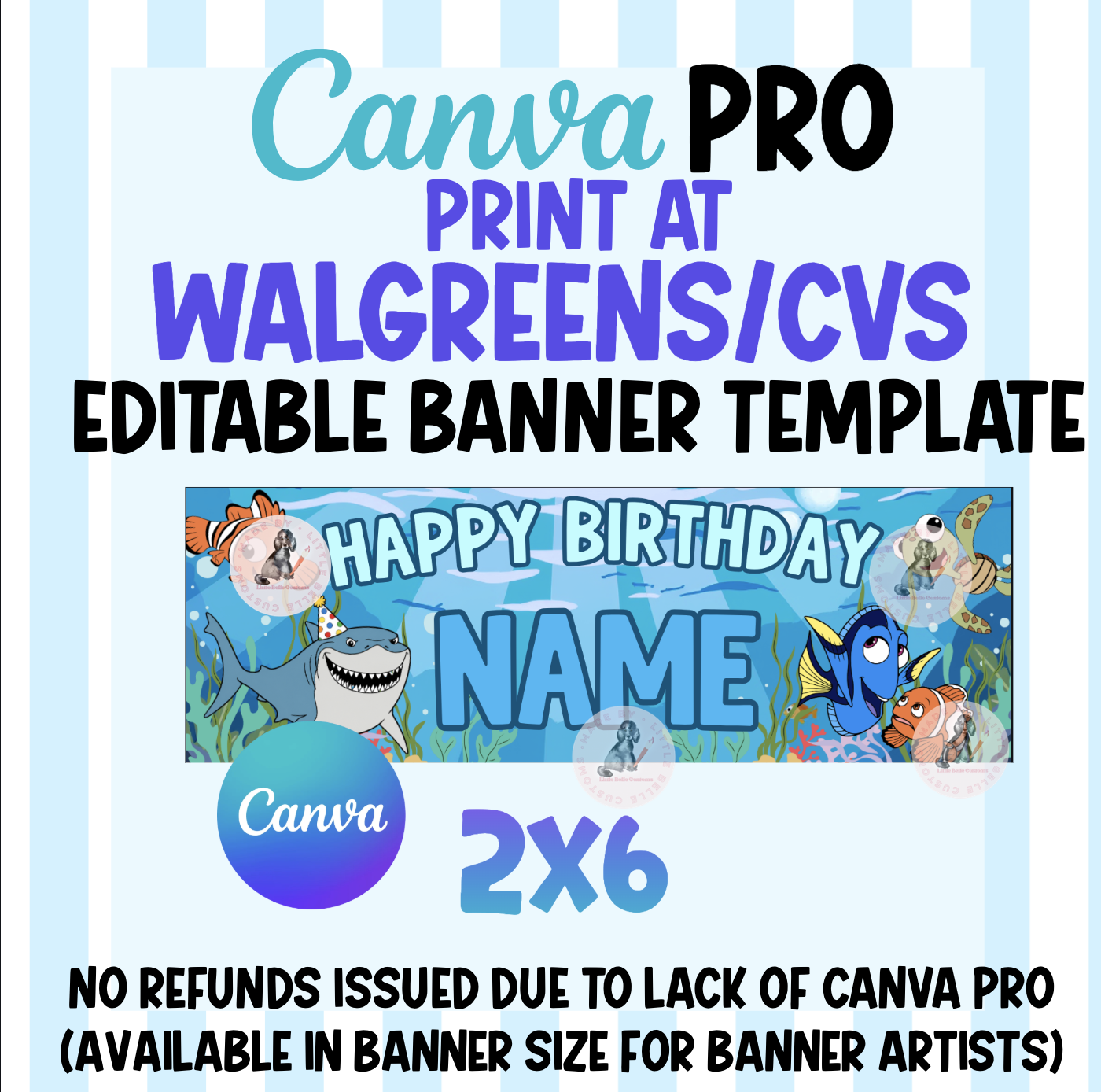 Finding Nemo Banner  ( 7 DESIGNS IN ONE ) | Walgreens/CVS  Template Digital Download
