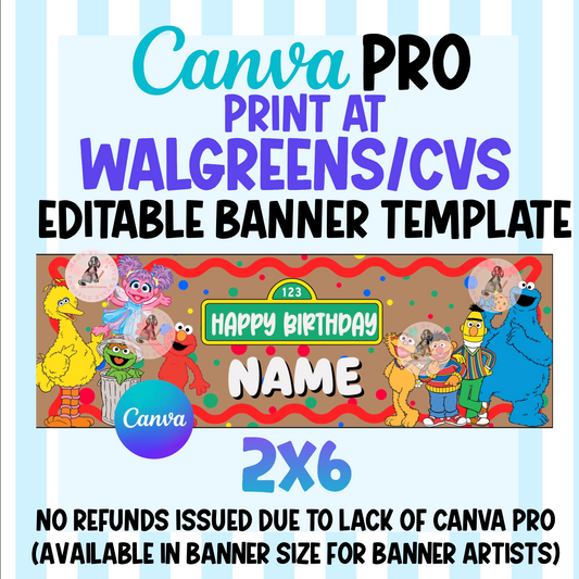 Sesame Street Walgreens Banner| Walgreens Template Digital Download