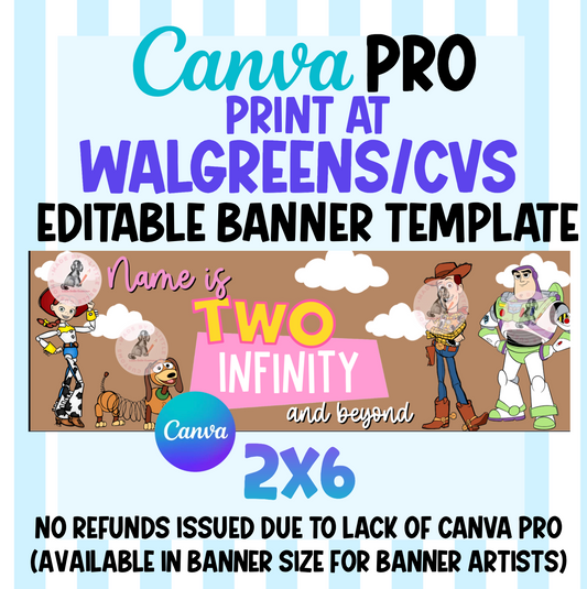 Girl Two Infinity & Beyond Toy Story Inspired Walgreens Banner| Walgreens Template Digital Download
