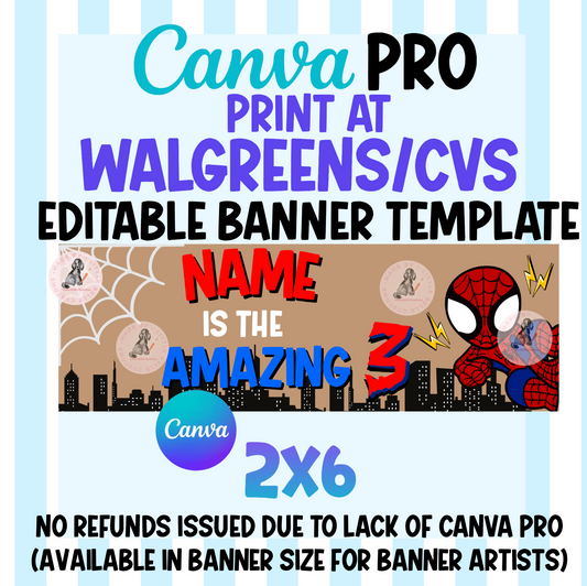 Spiderman Walgreens Banner| Walgreens Template Digital Download