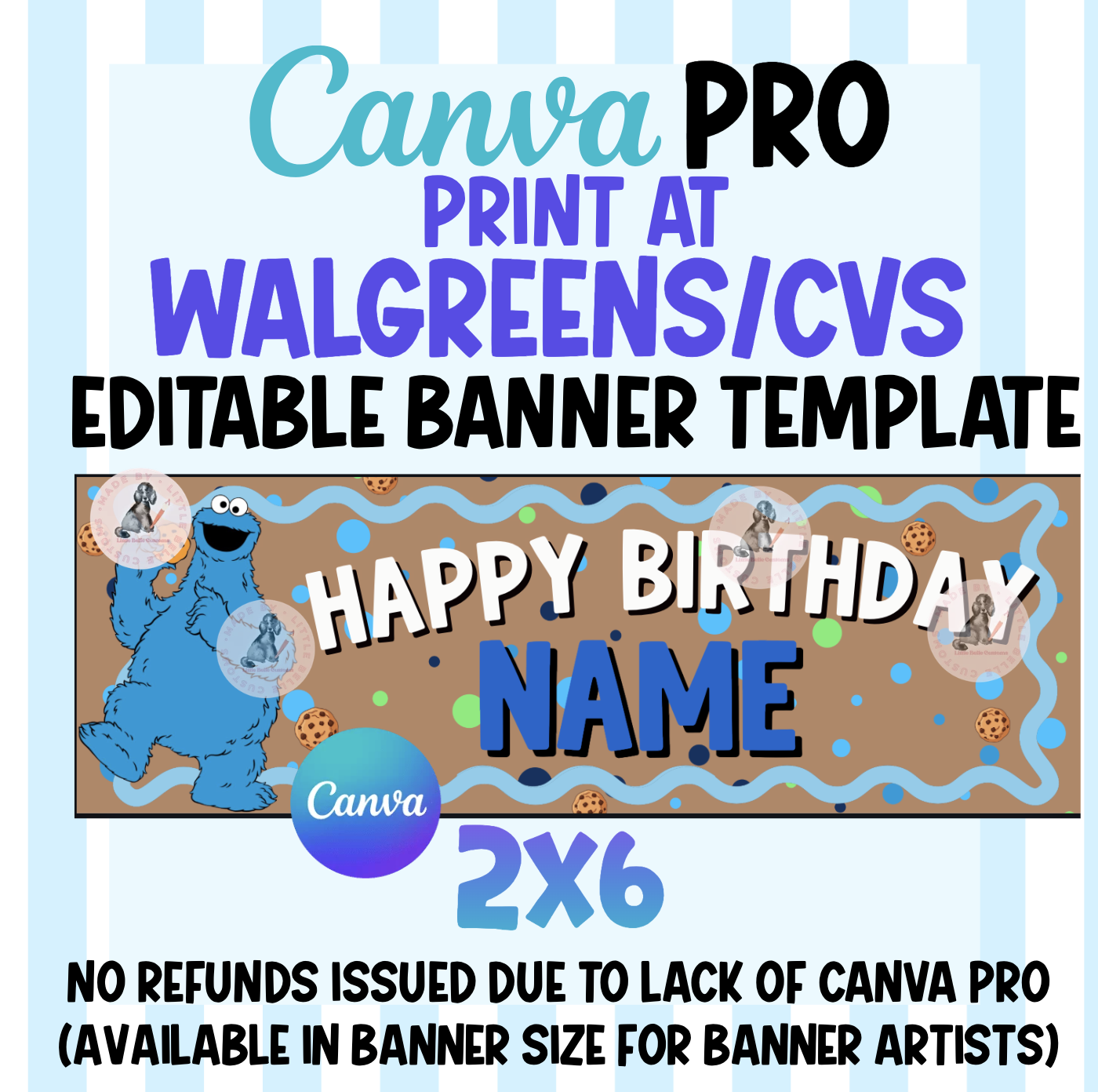 Cookie Monster Birthday CVS/Walgreens Banner| Walgreens Template Digital Download