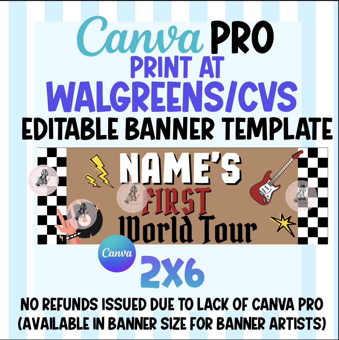FIRST WORLD TOUR ROCK STAR Birthday CVS/Walgreens Banner| Walgreens Template Digital Download