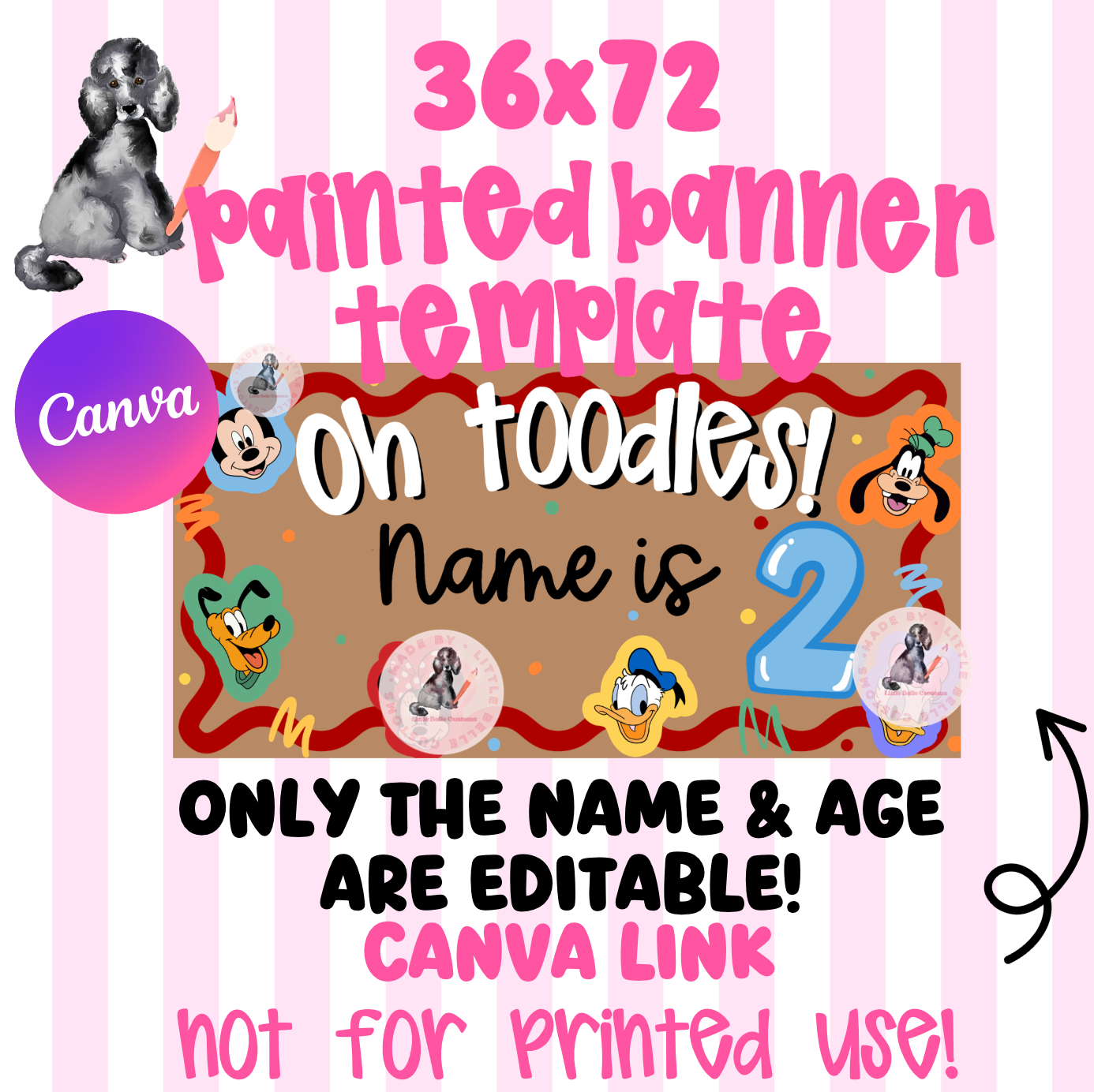 Oh Toodles Mickey & Friends Painted Banner TEMPLATE LINK FOR BANNER ARTISTS|  Digital Download