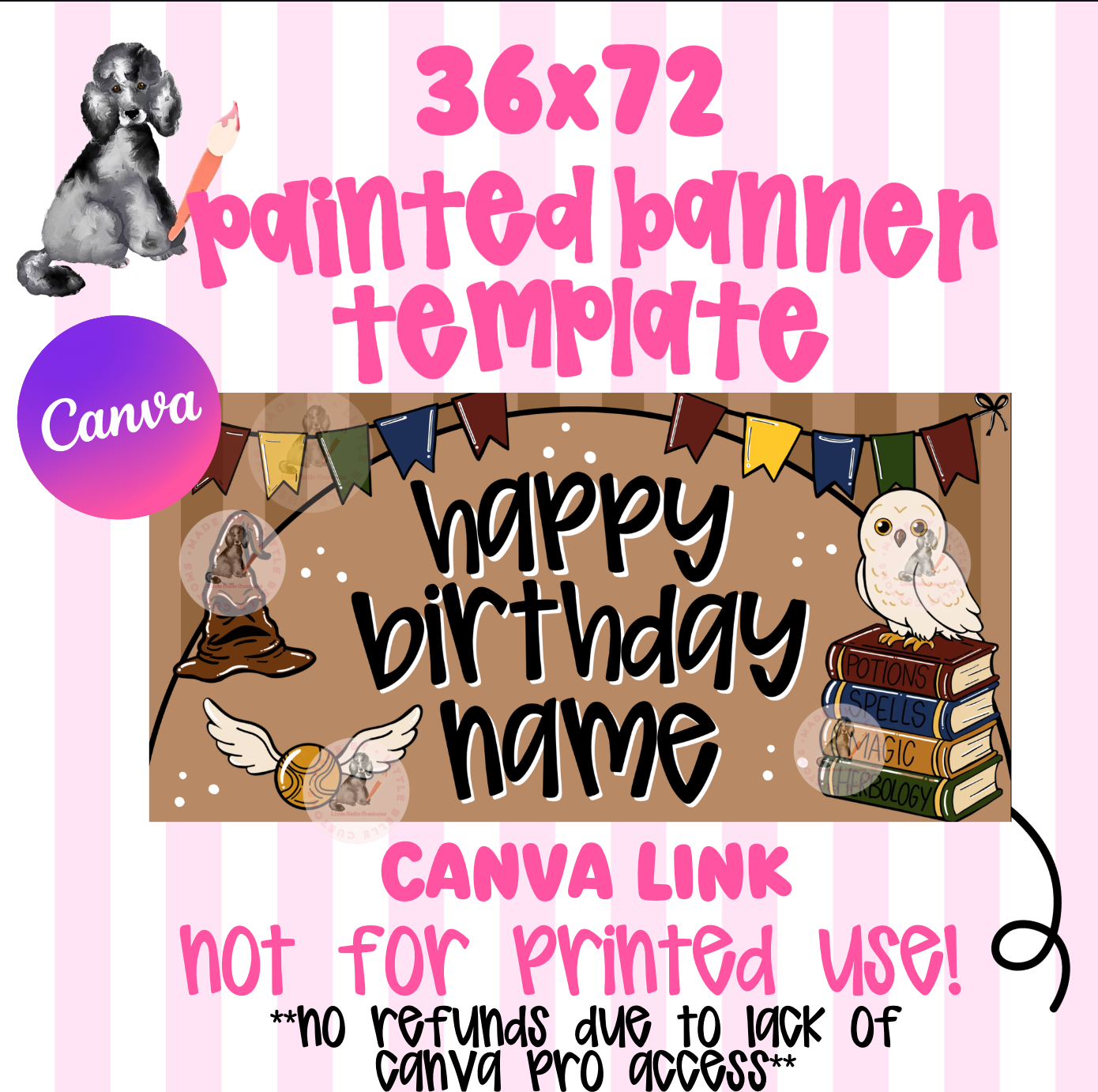 Harry Potter Painted Banner TEMPLATE LINK FOR BANNER ARTISTS|  Digital Download