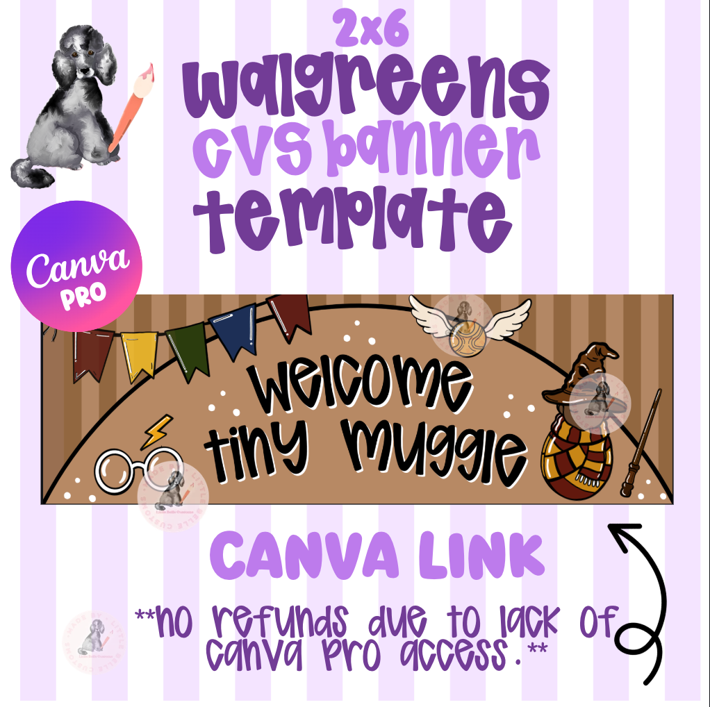 Harry Potter Baby Shower Welcome Tiny Muggle CVS/Walgreens Banner| Walgreens Template Digital Download