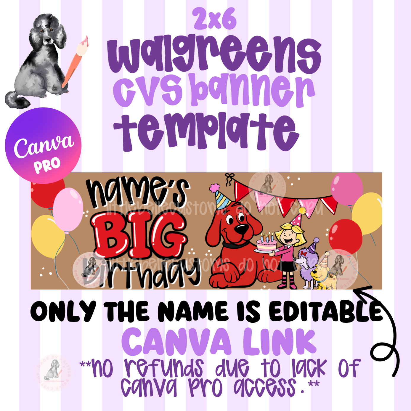 Clifford The Big Red Dog Birthday CVS/Walgreens Banner| Walgreens Template Digital Download