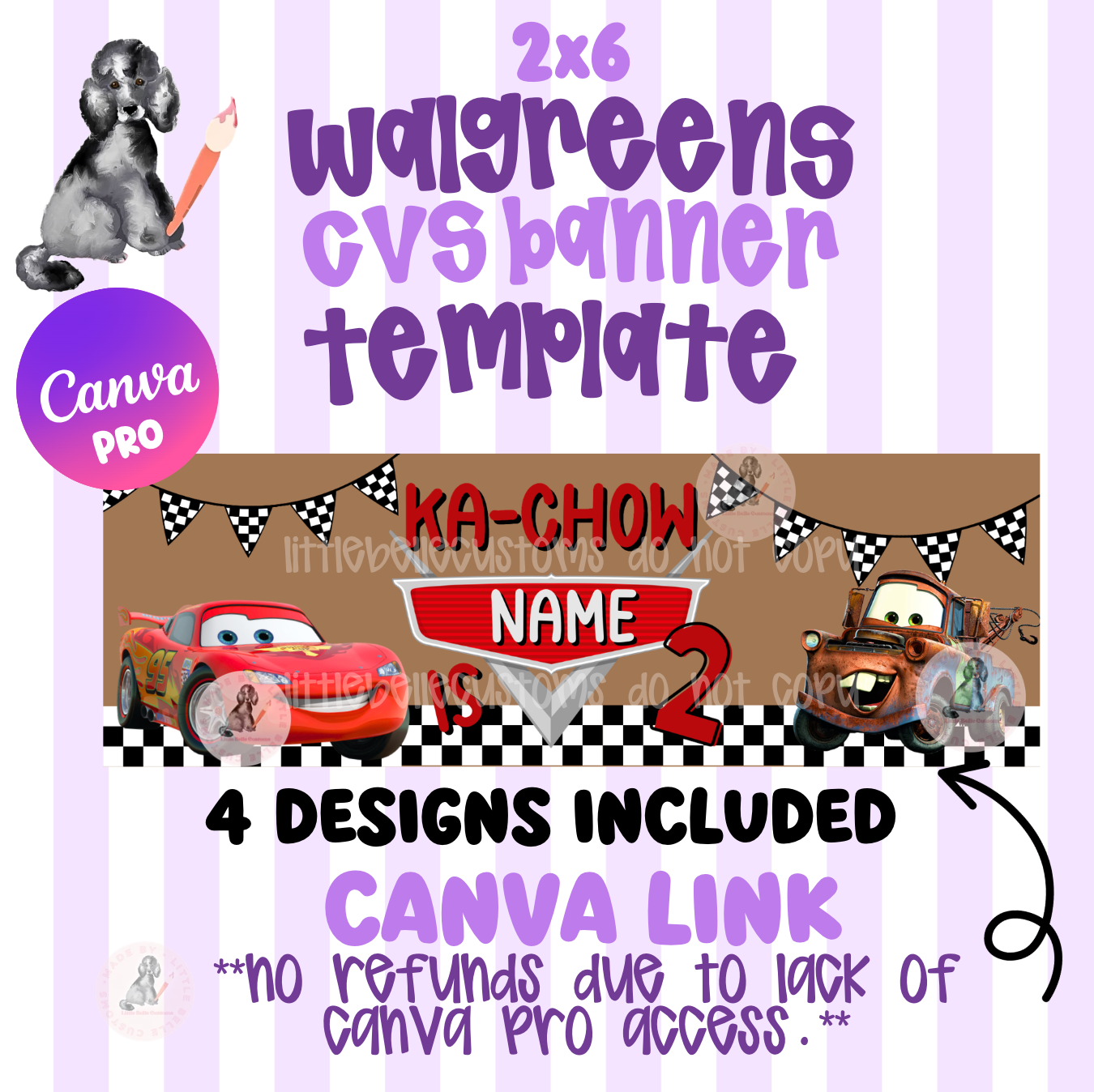 Cars (4 designs) Birthday CVS/Walgreens Banner| Walgreens Template Digital Download