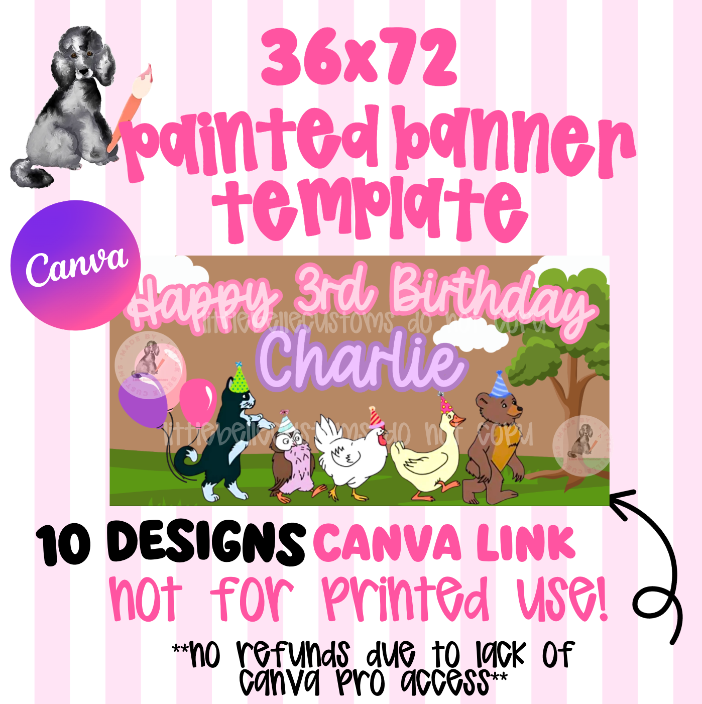 Little Bear Painted Banner (10 Designs) TEMPLATE LINK FOR BANNER ARTISTS|  Digital Download