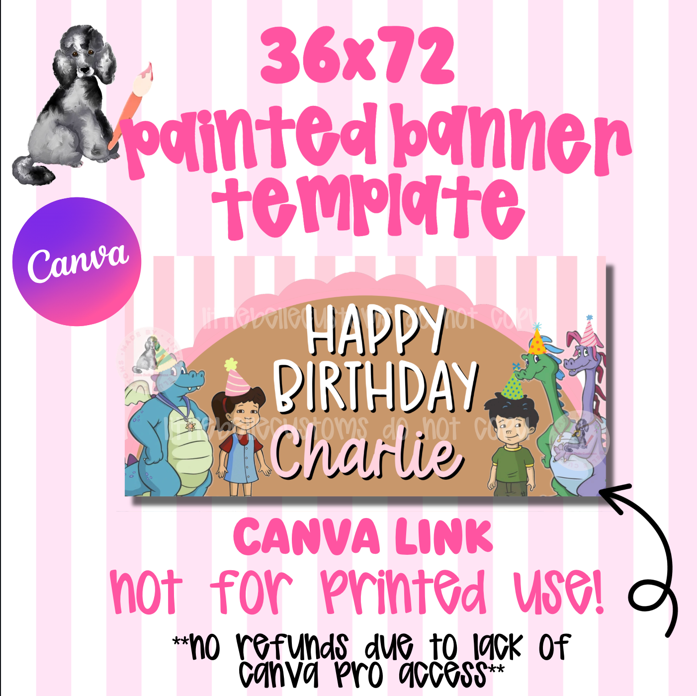 Dragon Tales Painted Banner (TEMPLATE LINK FOR BANNER ARTISTS |  Digital Download