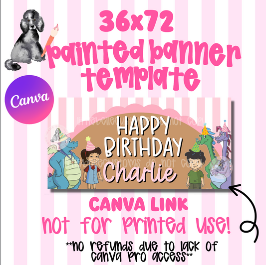 Dragon Tales Painted Banner (TEMPLATE LINK FOR BANNER ARTISTS |  Digital Download