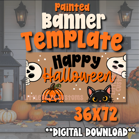 Happy Halloween Painted Banner TEMPLATE LINK FOR BANNER ARTISTS|  Digital Download